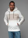 Ombre Men's cotton hoodie with contrasting elements - white