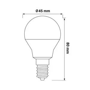 Žárovka AMM-E14-G45-4,9W-CW
