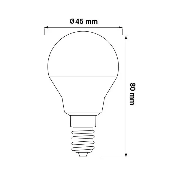 Žárovka AMM-E14-G45-4,9W-CW