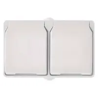 Zásuvka dvojnásobná, IP44, bílá