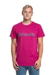Meatfly pánské tričko Striped Logo Magenta | Růžová | Velikost XXXL | 100% bavlna