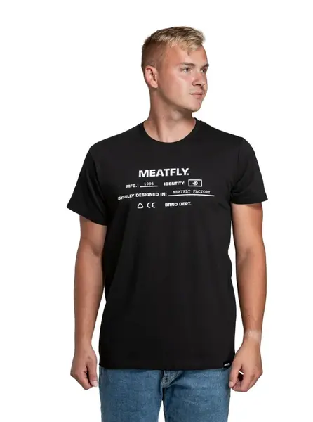 Meatfly pánské tričko Sign Black | Černá | Velikost M | 100% bavlna