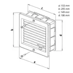 Mřížka větrací se žaluzií VM, 150 x 200 mm UB, bílá 0209