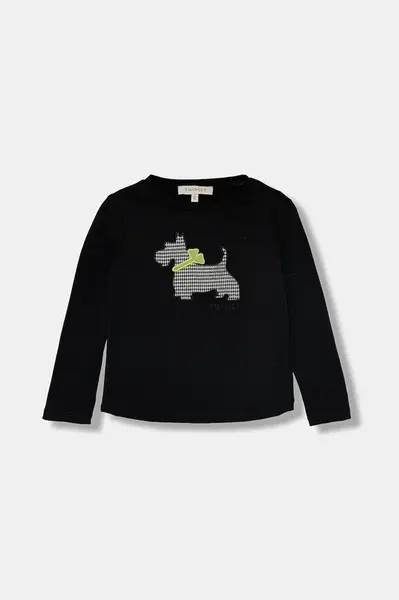 Dětské tričko s dlouhým rukávem Twinset černá barva, 252GB2070