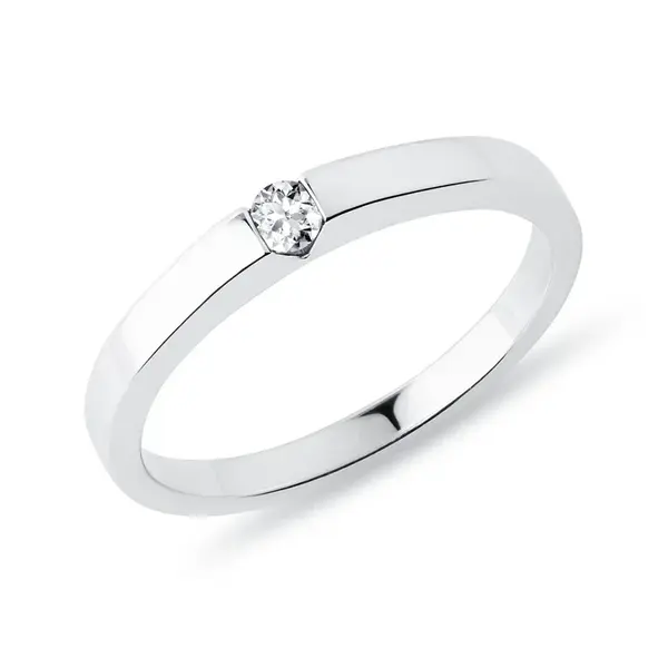 Jemná svadobná obrúčka s diamantom KLENOTA