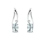 Náušnice z bieleho zlata s akvamarínmi a diamantmi KLENOTA