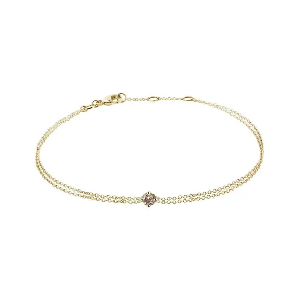 Náramok zo žltého zlata s champagne diamantom KLENOTA