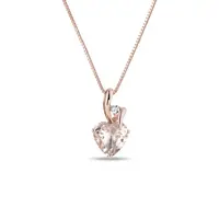 Náhrdelník srdce z ružového zlata s morganitom KLENOTA