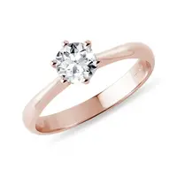 Zásnubní prsten 0.5 ct růžové 14k zlato KLENOTA