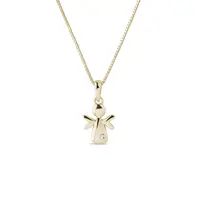 Náhrdelník ve tvaru anděla s diamantem ve žlutém zlatě KLENOTA