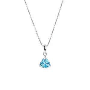 Přívěsek z bílého zlata s topazem v brusu trilion KLENOTA