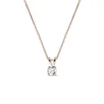 Náhrdelník z růžového 14k zlata s čirým briliantem KLENOTA