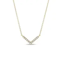 Náhrdelník ze žlutého zlata s diamantovým přívěskem KLENOTA