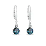 Náušnice s London topazy a diamanty v bílém zlatě KLENOTA