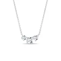 Náhrdelník se třemi diamanty v bílém 14k zlatě KLENOTA