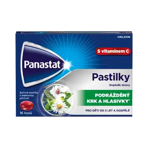 Panastat bylinné pastilky s vitaminem C, příchuť malina 16ks