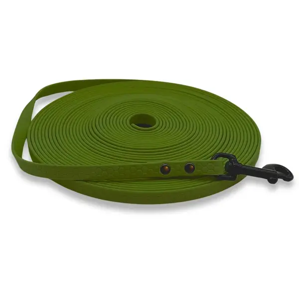 PafDog® lehké voděodolné HEXA stopovací vodítko ploché, 1cm - olivově zelená PAF-610