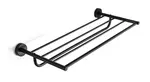 Sanela Nerezové doplňky - Polička na ručníky s hrazdou, délka 60 cm, matná černá SLZD 37N