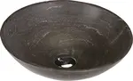 Sapho Blok - Kamenné umyvadlo s průměrem 40 cm, matný tmavý kámen 2401-02