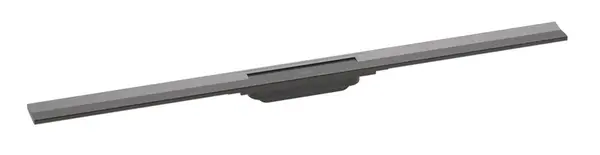 Hansgrohe RainDrain Flex - Lineární sprchový žlab s nerezovým roštem 1200, do prostoru, zkrátitelný, kartáčovaný černý chrom 56047340