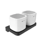 Nimco Maya - Sklenka na kartáčky a pastu s držákem, bílá/černá MAC 29058DK-90