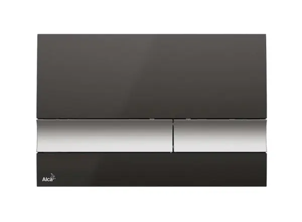 Alcadrain Basic - Ovládacie tlačidlo splachovania, čierna/chróm-mat M1728-2