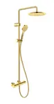 Duravit Sprchy - Sprchový set s termostatom, priemer 25 cm, 3 prúdy, zlatá TH4282008034