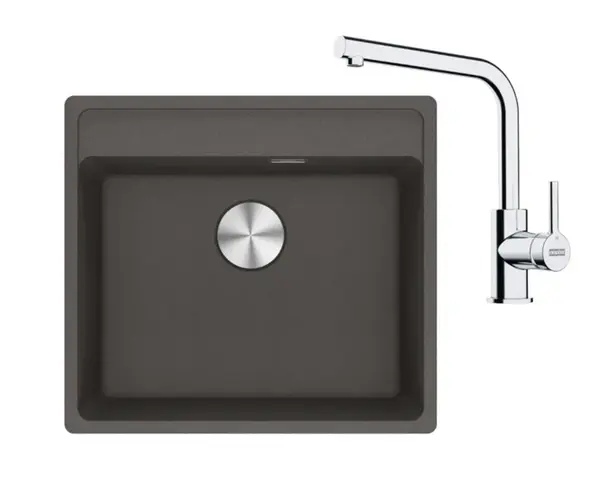 Franke Sety - Kuchyňský set G255ŠB, fragranitový dřez MRG 610-52 RTL a baterie FS 3230.031, šedá břidlice/chrom 114.0720.182