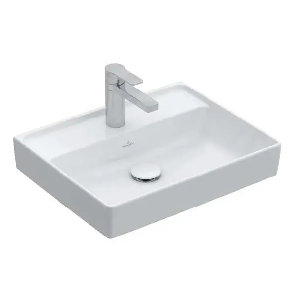 Villeroy & Boch Collaro - Umývadielko 50x40 cm, bez prepadu, 1 otvor na batériu, alpská biela 43345101