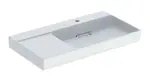 Geberit ONE - Umývadlo, 90x48x14 cm, skrytý prepad, s otvorom na batériu, vodorovný odtok, KeraTect, biela 505.043.00.1