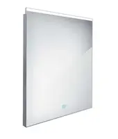 Nimco Zrcadla - Zrcadlo v rámu s LED osvětlením, 60x70 cm, hliník ZP 8002V