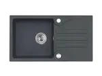 Alveus Galapagos - Granitový drez, 77x43 cm, s ovládaním odtoku, carbon 1091214