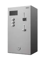 Sanela - Nástěnný mincovní automat pro 4-12 sprch, interaktivní ovládání, antivandal, matný nerez SLZA 02KN