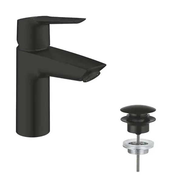 Grohe QuickFix Start - Umyvadlová baterie s výpustí Push-Open, matná černá 235502432