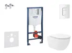 Grohe Rapid SL - Set předstěnové instalace, klozetu Oudee Vortex a sedátka softclose, tlačítko Skate Cosmopolitan, alpská bílá SANI11BA3110