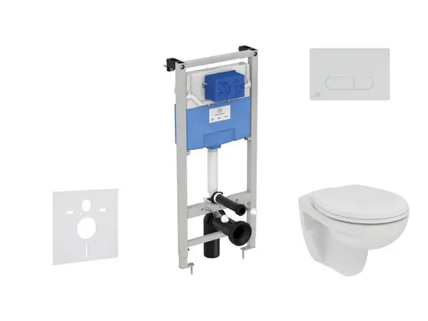 Ideal Standard ProSys - Set predstenovej inštalácie, klozetu a sedadla Eurovit, tlačidla Oleas M1, Rimless, SoftClose, chróm mat ProSys120M SP53