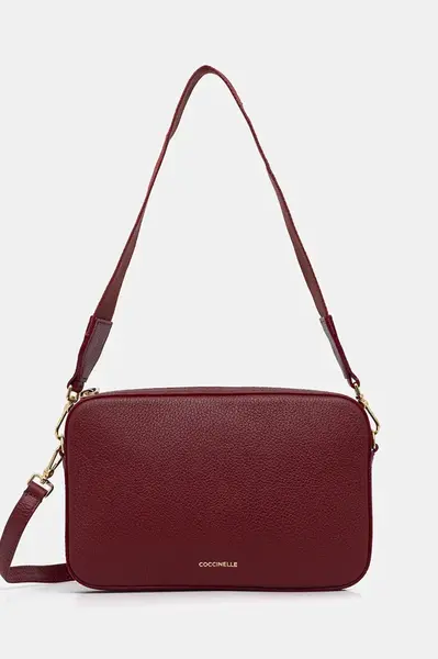 Kožená kabelka Coccinelle TEBE fialová barva, E5.MN5.52.01.01