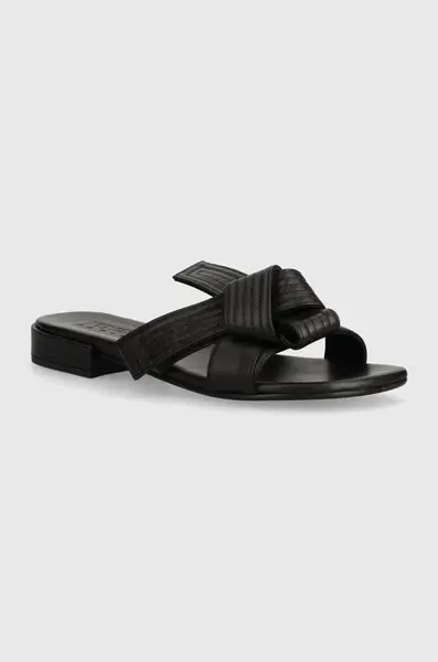 Kožené pantofle Kenzo Oki Leather Mules dámské, černá barva, FE62MU125L79.99