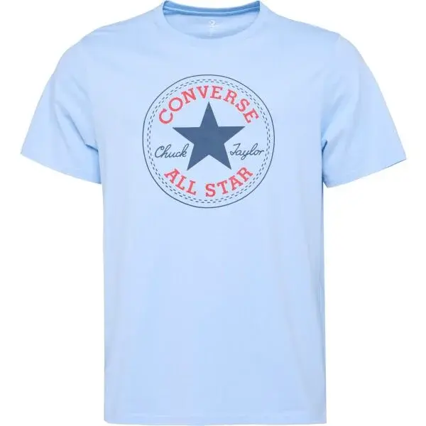 Converse CHUCK LOGO TEE Pánské tričko, světle modrá, velikost