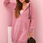 Kesi Dámská zateplená mikina s kapucí a zipem tmavě růžová