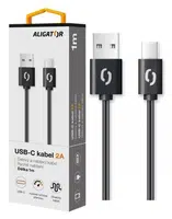Datový kabel ALIGATOR 2A USB-C 1m, black