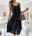 Gemre Black dress with straps Plaisance
