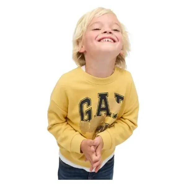 GAP V-FRCH OVERSIZED LOGO CREW Detská mikina, žltá, veľkosť 4Y