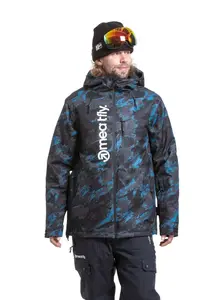 Meatfly pánská SNB & SKI bunda Manifold Blue Mossy | Černá | Velikost S