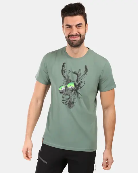 Pánské bavlněné tričko kilpi discover-m khaki 3xl