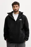 Fleecová mikina The North Face Dirus pánská, černá barva, s kapucí, hladká, NF0A8F1XJK31