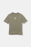 Dětské bavlněné tričko adidas zelená barva, JW3492