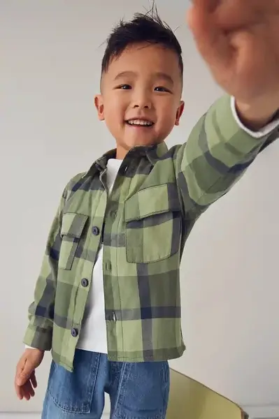 Bavlněná košile Mayoral zelená barva, 4123