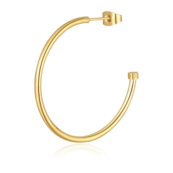 S'Agapõ Single pozlacená kruhová náušnice Happy Ears SHEA17 3,7 cm