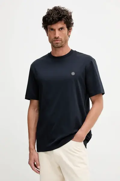 Bavlněné tričko BOSS pánské, černá barva, 50520298